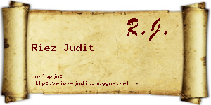Riez Judit névjegykártya